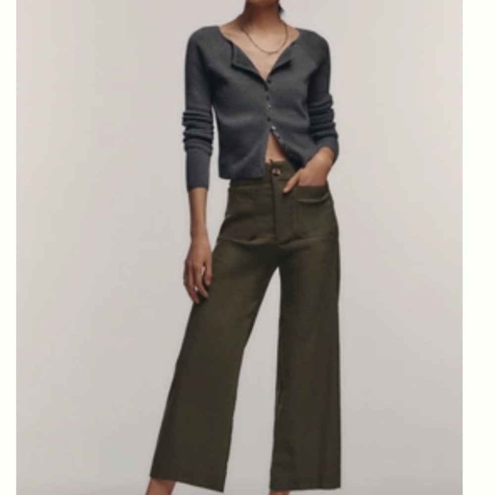 The Colette Cropped Wide-Leg Trousers by Maeve